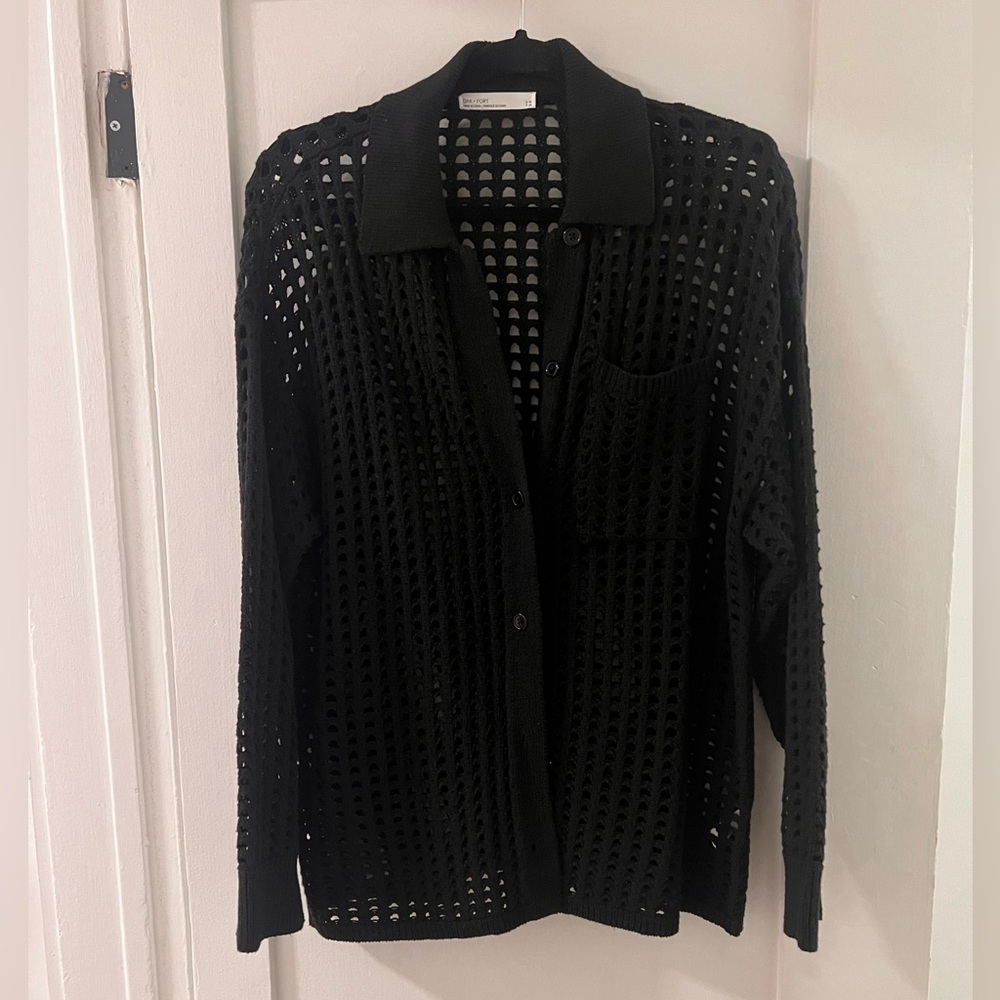 Oak and Fort Open Knit Cardigan